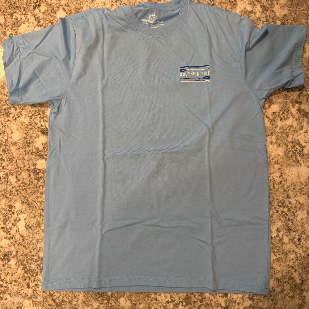Southern Tide T-Shirt Mens Medium Light Blue Paddle Logo Casual Preppy Tee